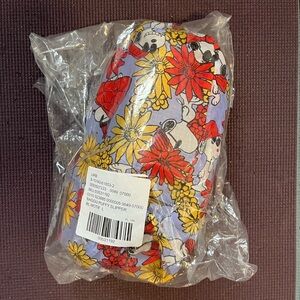 BAGGU Peanuts Red and Yellow Floral Slippers